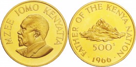 Kenya. Gold. 1966. 500 Shilling. Proof. 75th Anniversary of the Birth of President Jomo Kenyatta Gold Proof 500 Shillings. 38.00g. .917.