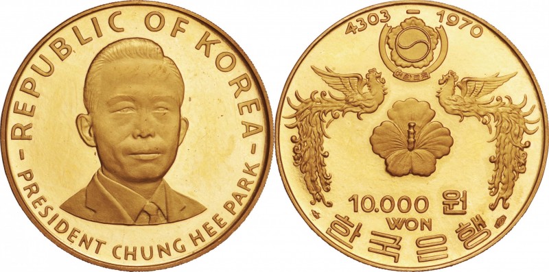 South-Korea. Gold. 1970. 10000 Won. Proof. Park Chung-hee Gold 10000 Won Proof. ...