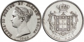 Portugal. Silver. 1844. 1000 Reis. VF. Maria II Silver 1000 Reis. 29.60g. .917. 36.80mm.