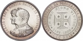 Portugal. Silver. 1898. 1000 Reis. EF. 400th Anniversary Discovery of India Silver 1000 Reis. 25.00g. .917. 37.00mm.