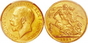 South Africa. Gold. 1927. Sovereign. UNC. PCGS MS64. George V Gold Sovereign. 7.99g. .917. 21.00mm.