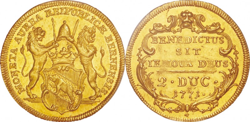 Switzerland. Gold. 1771. 2 Ducat. AU. PCGS MS62. Bern Gold 2 Ducat. 7.00g. .986.