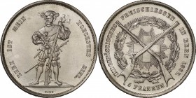 Switzerland. Silver. 1857. 5 Franc. UNC-. Swiss Shooting Festival Bern Silver 5 Francs. 25.00g. .835. 37.30mm.