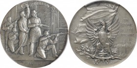 Switzerland. Silver. 1898. EF. PCGS SP63. Swiss Shooting Festival Neuchatel Silver Medal. 38.10g. 45.25mm.