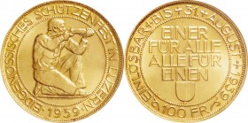 Switzerland. Gold. 1939. 100 Franc. UNC. NGC MS64. Swiss Shooting Festival Lucerne Gold 100 Francs. 17.50g. .900. 28.00mm.