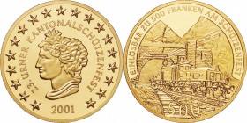 Switzerland. Silver. 2001. 500 Franc. Proof. Swiss Shooting Festival Uri Gold Proof 500 Francs. 13.00g. .900. w/o Cert.
