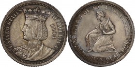 USA. Silver. 1893. 1/4 Dollar. AU. Columbian Exposition "Isabella Quarter" Silver 25 Cent. 6.25g. .900. 24.30mm. Toned.