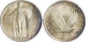 USA. Silver. 1925. 1/4 Dollar. UNC. PCGS MS64. Standing Liberty Quarter Silver 1/4 Dollar. 6.25g. .900. 24.30mm. Toned.