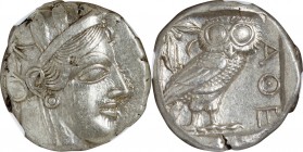 Ancient Greece. Silver. C.440-404.BC. Tetradrachm. EF. NGC AU Strike:4/5 Surface:4/5. Ancient Greece Attica Athenian Owl Silver Tetradrachm. 17.18g.