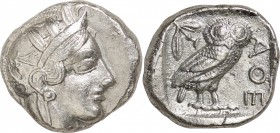 Ancient Greece. Silver. 500 B.C. Tetradrachm. VF/EF. Ancient Greece Attica Athenian Owl Silver Tetradrachm.