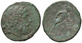 GRECHE - BRUTTIUM - Brettii - Doppia unità - Testa di Eracle a d. /R Bellona a d. con lancia e scudo (AE g. 10,43)

BB+/qBB