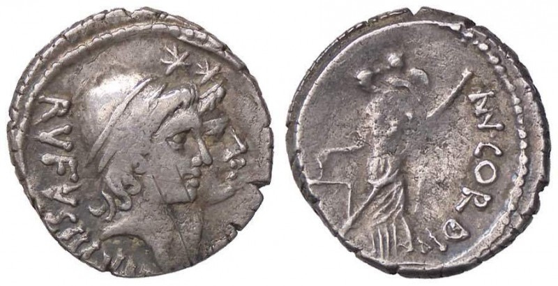 ROMANE REPUBBLICANE - CORDIA - Mn. Cordius Rufus (46 a.C.) - Denario - Testa aff...