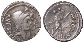 ROMANE REPUBBLICANE - CORDIA - Mn. Cordius Rufus (46 a.C.) - Denario - Testa affiancate dei Dioscuri a d. /R Venere Verticordia stante a s. con scettr...