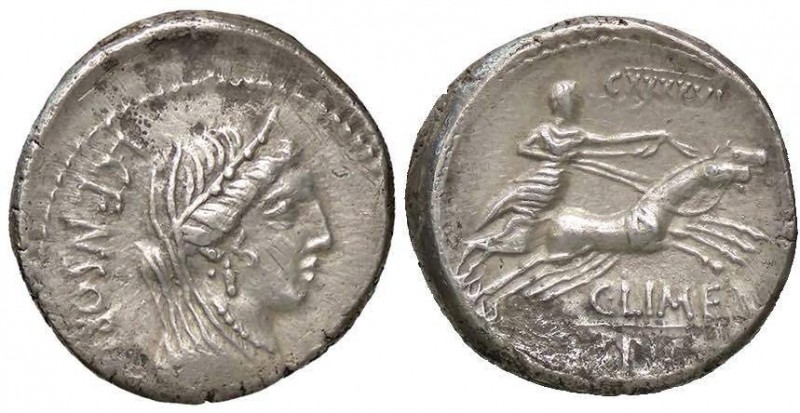 ROMANE REPUBBLICANE - CREPUSIA - Pub. Crepusius (82 a.C.) - Denario - Testa vela...