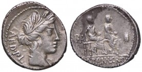 ROMANE REPUBBLICANE - CRITONIA - L. Critonius e M. Fannius (86 a.C.) - Denario - Testa di Cerere a d. /R I magistrati edili M. Fannius e L. Critonius ...