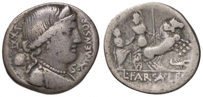 ROMANE REPUBBLICANE - FARSULEIA - L. Farsuleius Mensor (75 a.C.) - Denario - Bus...