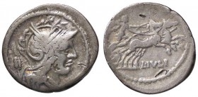 ROMANE REPUBBLICANE - JULIA - L. Julius Caesar (101 a.C.) - Denario - Testa di Roma a d.; dietro, una spiga /R La Vittoria su biga al galoppo verso d....