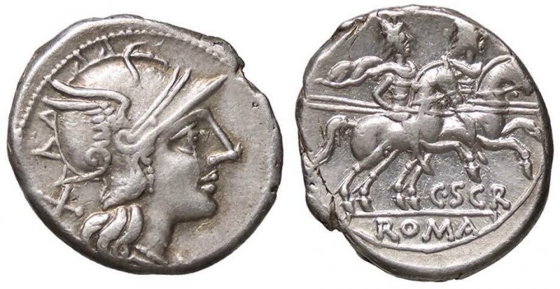 ROMANE REPUBBLICANE - SCRIBONIA - C. Scribonius (154 a.C.) - Denario - Testa di ...