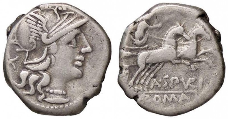 ROMANE REPUBBLICANE - SPURILIA - A. Spurilius (139 a.C.) - Denario - Testa di Ro...