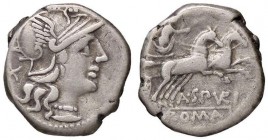 ROMANE REPUBBLICANE - SPURILIA - A. Spurilius (139 a.C.) - Denario - Testa di Roma a d. /R Luna su biga verso d. B. 1; Cr. 230/1 (AG g. 3,72)

BB/qB...