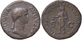 ROMANE IMPERIALI - Antonia (moglie di Nerone Druso) - Dupondio - Busto drappeggiato a d. /R Antonia velata stante a s. con il simpulum nella mano d. C...