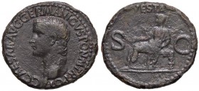 ROMANE IMPERIALI - Caligola (37-41) - Asse - Testa a s. /R Vesta seduta a s. con patera e scettro C. 27; RIC 38 (AE g. 10,71) Ritocchi

Ritocchi

...