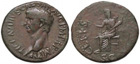 ROMANE IMPERIALI - Claudio (41-54) - Asse - Testa a s. /R Cerere velata seduta a s. con spighe e torcia C. 1 (AE g. 12,88)

bel BB
