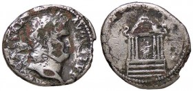 ROMANE IMPERIALI - Nerone (54-68) - Denario - Testa laureata a d. /R Tempio esastilo, all'interno Vesta seduta con scettro C. 335 (10 Fr.) (AG g. 2,5)...