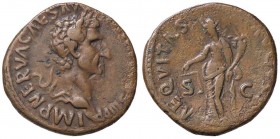 ROMANE IMPERIALI - Nerva (96-98) - Asse - Testa laureata a d. /R L'Equità stante a s. con bilancia e cornucopia C. 7 (AE g. 10,65)

BB