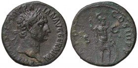 ROMANE IMPERIALI - Traiano (98-117) - Asse - Busto laureato e drappeggiato a d. /R Marte stante a d. con lancia si appoggia ad uno scudo (AE g. 8,85)...