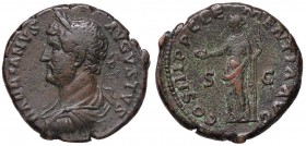 ROMANE IMPERIALI - Adriano (117-138) - Asse - Busto drappeggiato a s. /R La Clemenza stante a s. con patera e scettro C. 514 (AE g. 11,29)

BB+