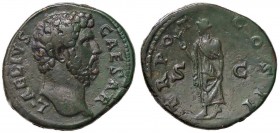 ROMANE IMPERIALI - Elio (136-138) - Asse - Testa a d. /R La Speranza andante a s. con un fiore e si alza la veste C. 57 (AE g. 13,36) Bella patina ver...