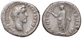 ROMANE IMPERIALI - Antonino Pio (138-161) - Denario - Testa a d. /R Il Genio del senato stante a s., con ramo e scettro C. 398 (AG g. 3,09)

BB