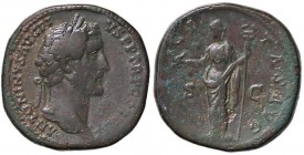 ROMANE IMPERIALI - Antonino Pio (138-161) - Sesterzio - Testa laureata a d. /R La Felicità stante a s. con caduceo e capricorno C. 363 (AE g. 29,93)
...