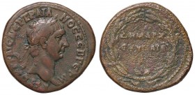 ROMANE PROVINCIALI - Traiano (98-117) - AE 27 (Cesarea di Cappadocia) - Testa laureata a d. /R Scritta entro corona (AE g. 14,58)

BB/qBB