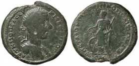 ROMANE PROVINCIALI - Macrino (217-218) - AE 28 (Nicopoli ad Istrum) - Busto laureato a d. /R Dikaiosyne stante a s. con scettro e bilancia (AE g. 13,4...