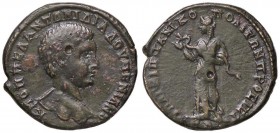 ROMANE PROVINCIALI - Diadumeniano (218) - AE 27 (Nicopoli) - Busto laureato a d. /R Hygieia stante a s. nutre un serpente (AE g. 10,67)

qSPL