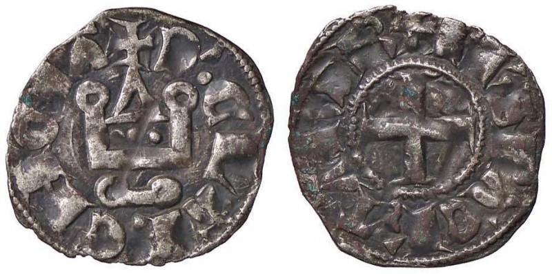 LE CROCIATE - CHIARENZA - Florent de Hainaut (1289-1297) - Denaro tornese Gamb. ...
