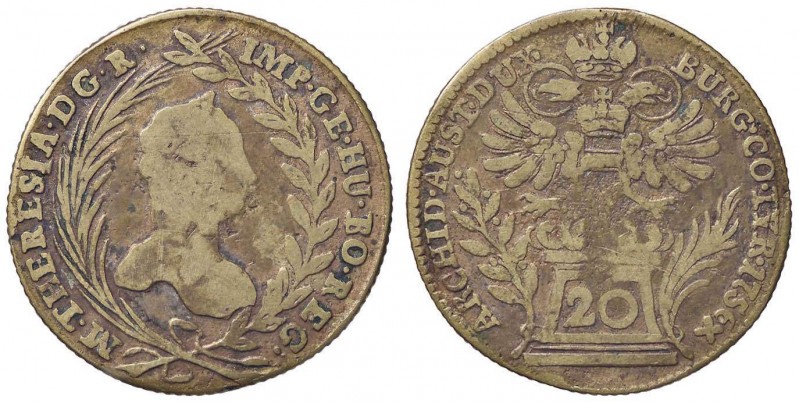 ESTERE - AUSTRIA - Maria Teresa e Francesco I (1740-1765) - 20 Kreuzer 1756 (AG ...