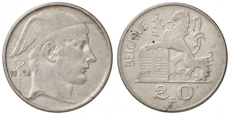 ESTERE - BELGIO - Baldovino I (1951-1993) - 20 Franchi 1954 Kr. 140.1 AG

BB