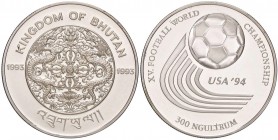 ESTERE - BHUTAN - Jigme Singye Wangchuck (1972) - 300 Ngultrums 1993 - Mondiali di calcio Kr. 78 AG

FS