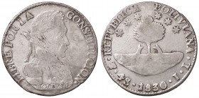 ESTERE - BOLIVIA - Repubblica (1825) - 4 Soles 1830 JL Kr. 96a.1 AG

qBB/BB