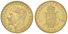 ESTERE - BULGARIA - Ferdinando I (1887-1918) - 10 Leva 1894 Kr. 19 (AU g. 3,2)

MB-BB
