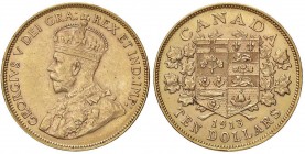 ESTERE - CANADA - Giorgio V (1910-1936) - 10 Dollari 1913 Kr. 27 (AU g. 16,72)

BB-SPL