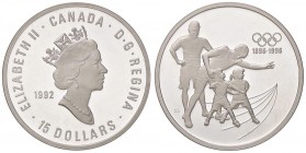 ESTERE - CANADA - Elisabetta II (1952) - 15 Dollari 1992 - Olimpiadi Kr. 215 AG

FS