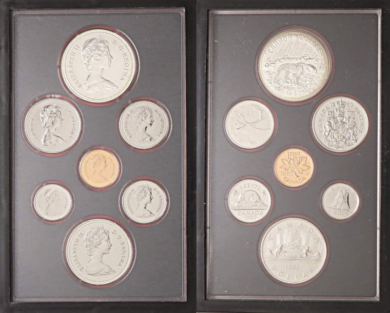 ESTERE - CANADA - Elisabetta II (1952) - Serie 1980 AG-NI-CU In confezione

In...