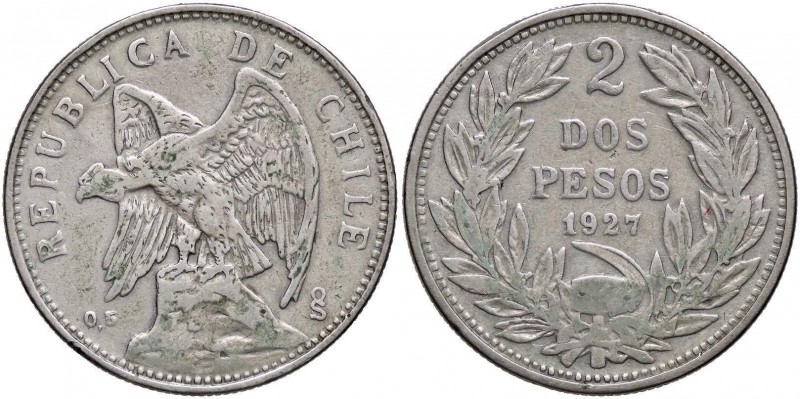 ESTERE - CILE - Repubblica - 2 Pesos 1927 Kr. 172 AG

BB