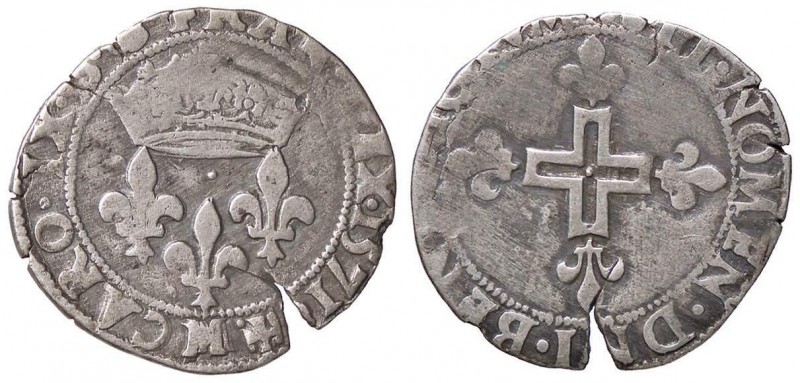 ESTERE - FRANCIA - Carlo IX (1560-1574) - 2 Sols 1571 (AG g. 3,25)

qBB