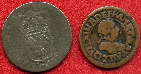 ESTERE - FRANCIA - Luigi XIII (1610-1643) - Doppio tornese 1617 CU Assieme a 15 ...