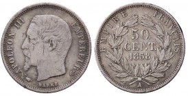 ESTERE - FRANCIA - Napoleone III (1852-1870) - 50 Centimes 1858 A Kr. 794.1 AG

MB-BB